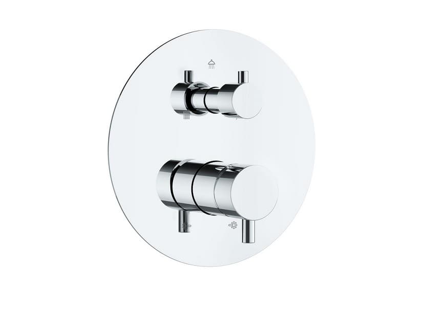 Mitigeur de douche encastré universel Round avec inverseur 3 voies chrome | IperCeramica Mitigeur de douche encastré universel Round avec inverseur 3 voies chrome | IperCeramica