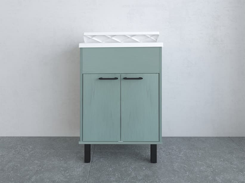 Meuble bac à laver Smeraldo 60x50x85 cm en PVC vert | IperCeramica Meuble bac à laver Smeraldo 60x50x85 cm en PVC vert | IperCeramica