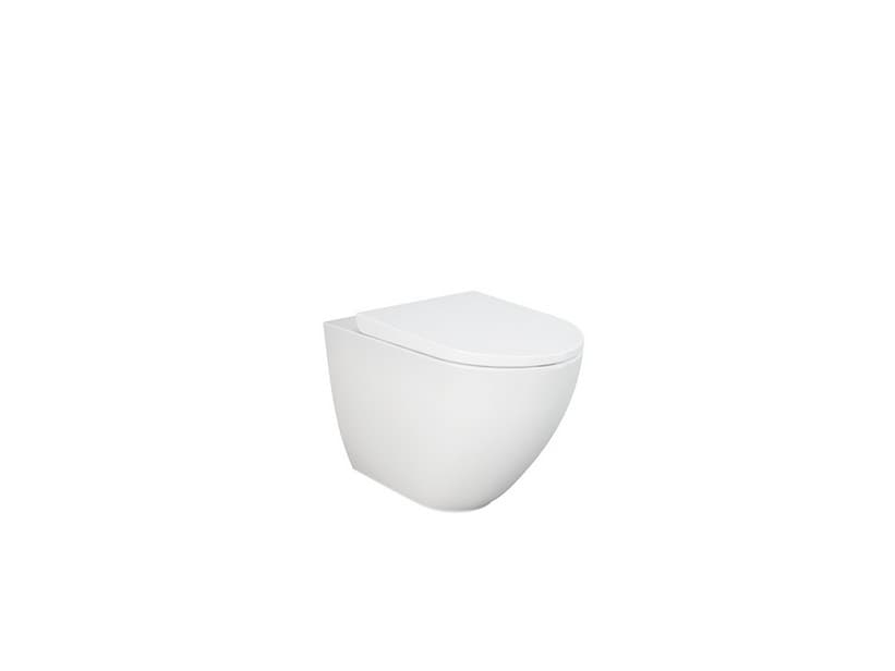 WC à poser Dakar 58 cm rimless adossé au mur blanc brillant | IperCeramica WC à poser Dakar 58 cm rimless adossé au mur blanc brillant | IperCeramica