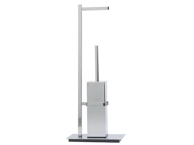 Serviteur WC Zero avec dérouleur à papier et pot à balai métal chrome | IperCeramica Serviteur WC Zero avec dérouleur à papier et pot à balai métal chrome | IperCeramica