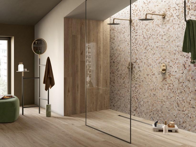 Mosaïque verre Conifer 32,5x32,5 marron/cuivre | IperCeramica Mosaïque verre Conifer 32,5x32,5 marron/cuivre | IperCeramica