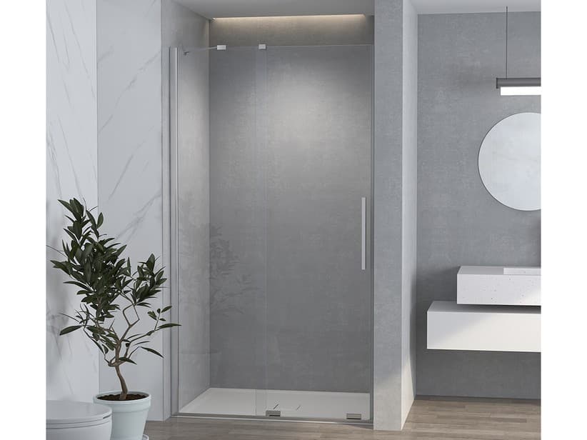 Porte de douche coulissante pour niche Hype 90 H195 verre 6 mm transparent profilés chrome | IperCeramica Porte de douche coulissante pour niche Hype 90 H195 verre 6 mm transparent profilés chrome | IperCeramica