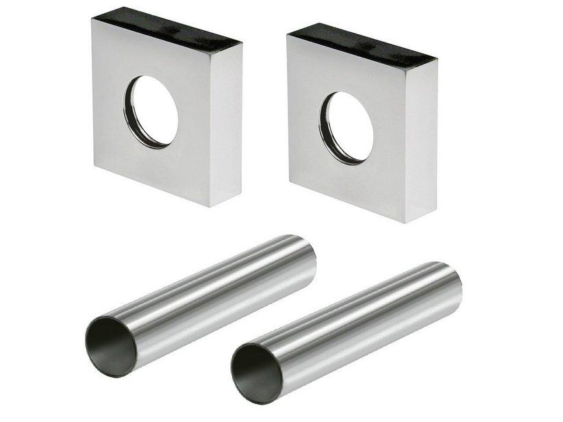 Kit cache tuyau carré 2 rosaces chrome | IperCeramica Kit cache tuyau carré 2 rosaces chrome | IperCeramica
