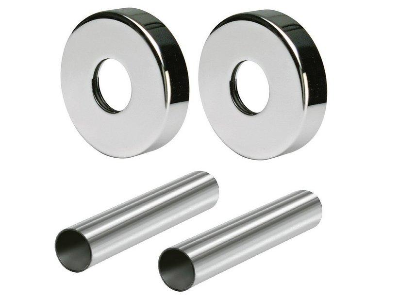 Kit cache tuyau rond 2 rosaces chrome | IperCeramica Kit cache tuyau rond 2 rosaces chrome | IperCeramica