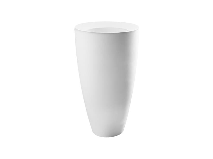 Lavabo totem Kracklite H90 cm sortie horizontale en céramique blanc brillant | IperCeramica Lavabo totem Kracklite H90 cm sortie horizontale en céramique blanc brillant | IperCeramica