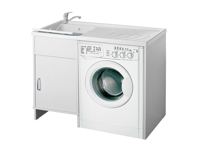 Bac à laver Garden 109x60 gauche meuble haut pour lave-linge en PVC | IperCeramica Bac à laver Garden 109x60 gauche meuble haut pour lave-linge en PVC | IperCeramica