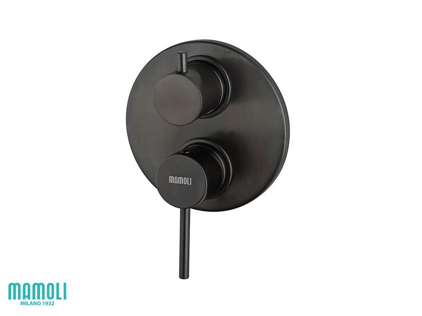 Plaque pour mitigeur monocommande douche encastrable avec inverseur 2 voies noir mat | IperCeramica Plaque pour mitigeur monocommande douche encastrable avec inverseur 2 voies noir mat | IperCeramica