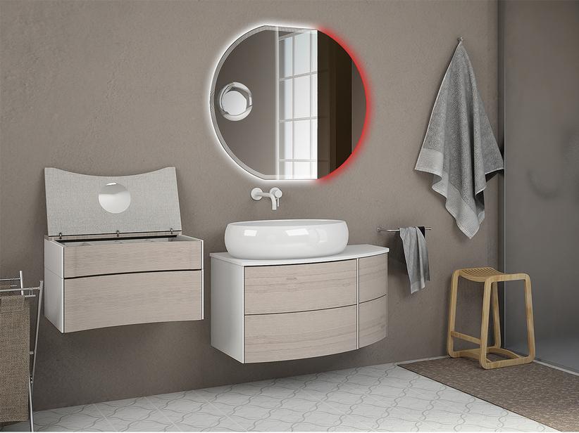 Meuble de salle de bains Olas 91 gauche Base et plan pour lavabo chêne blanc | IperCeramica Meuble de salle de bains Olas 91 gauche Base et plan pour lavabo chêne blanc | IperCeramica