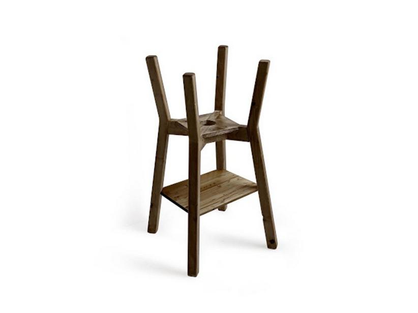 Support de lavabo Bacile Midi sapin vieilli foncé avec étagère | IperCeramica Support de lavabo Bacile Midi sapin vieilli foncé avec étagère | IperCeramica