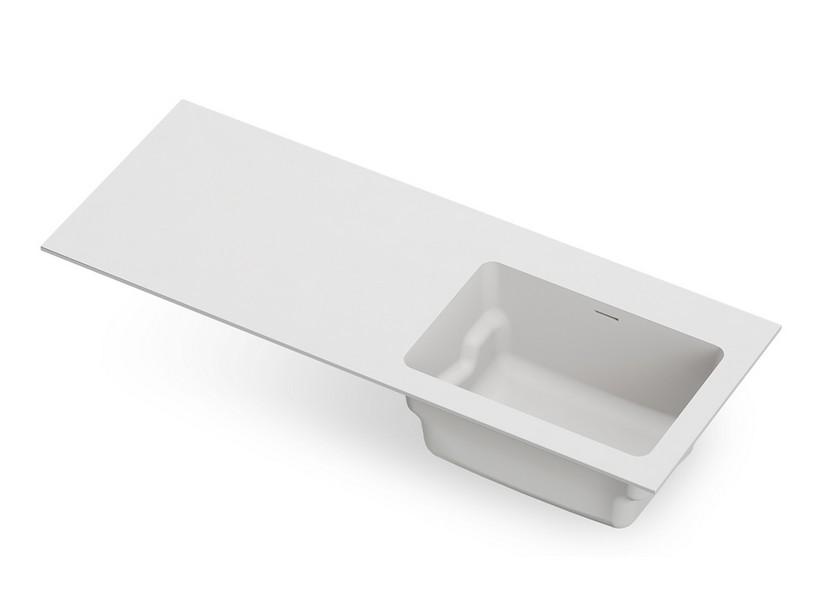 Lavabo lavoir Okry 130x50 cm vasque droite blanc mat | IperCeramica Lavabo lavoir Okry 130x50 cm vasque droite blanc mat | IperCeramica