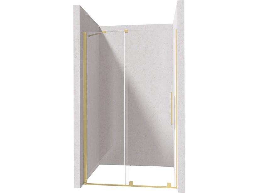 Porte de douche coulissante Prizma 90 cm h195 verre transparent or satiné | IperCeramica Porte de douche coulissante Prizma 90 cm h195 verre transparent or satiné | IperCeramica