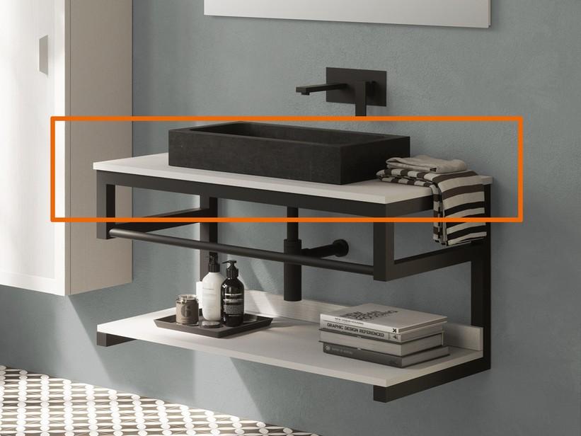 Plan pour lavabo Purestone 100x49 h2 frêne blanc | IperCeramica Plan pour lavabo Purestone 100x49 h2 frêne blanc | IperCeramica