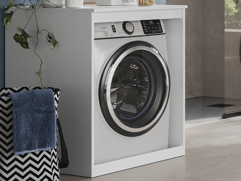 Meuble de salle de bains QUBO pour lave-linge blanc matrix | IperCeramica Meuble de salle de bains QUBO pour lave-linge blanc matrix | IperCeramica