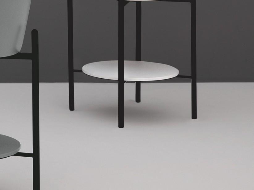 Tablette ronde support pour lavabo totem Kracklite en bois laqué blanc mat | IperCeramica Tablette ronde support pour lavabo totem Kracklite en bois laqué blanc mat | IperCeramica