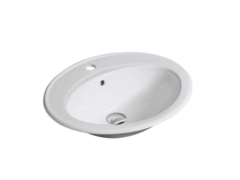 Lavabo à encastrer Tevere 57x47,5 cm en céramique blanc brillant | IperCeramica Lavabo à encastrer Tevere 57x47,5 cm en céramique blanc brillant | IperCeramica