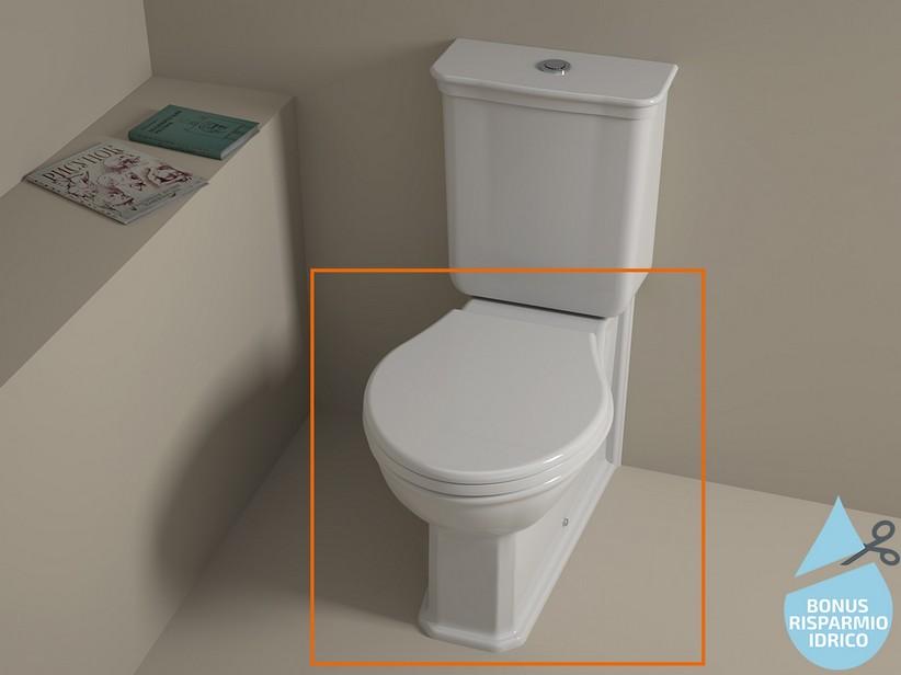 WC monobloc Epoque rimless 66x39 cm adossé au mur blanc brillant à économie d’eau | IperCeramica WC monobloc Epoque rimless 66x39 cm adossé au mur blanc brillant à économie d’eau | IperCeramica