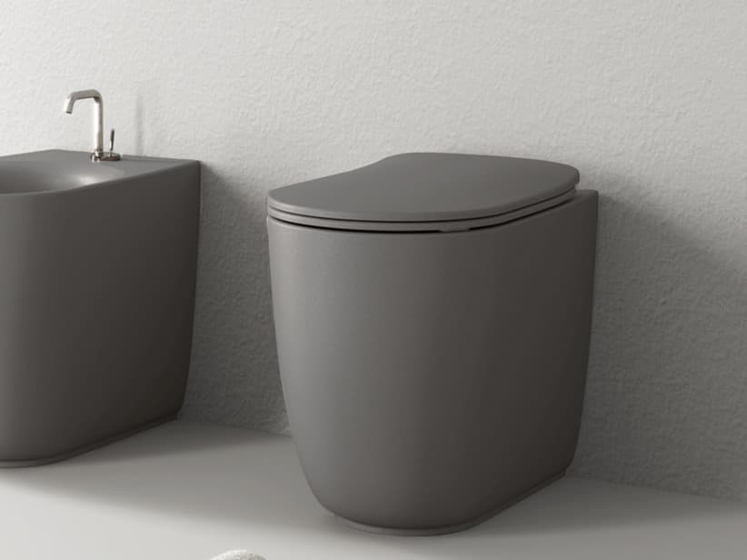 WC à poser Nolita rimless acier mat | IperCeramica WC à poser Nolita rimless acier mat | IperCeramica