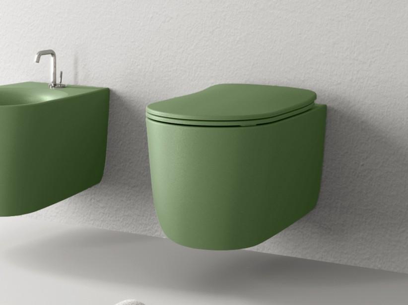 WC suspendu Nolita rimless vert mat | IperCeramica WC suspendu Nolita rimless vert mat | IperCeramica