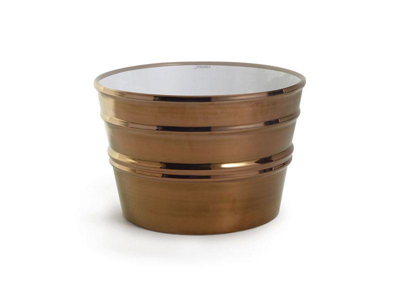 Hänge-/Aufsatzwaschbecken Bacile Ø46,5 cm H30 aus glänzender kupferroter Keramik | IperCeramica Hänge-/Aufsatzwaschbecken Bacile Ø46,5 cm H30 aus glänzender kupferroter Keramik | IperCeramica