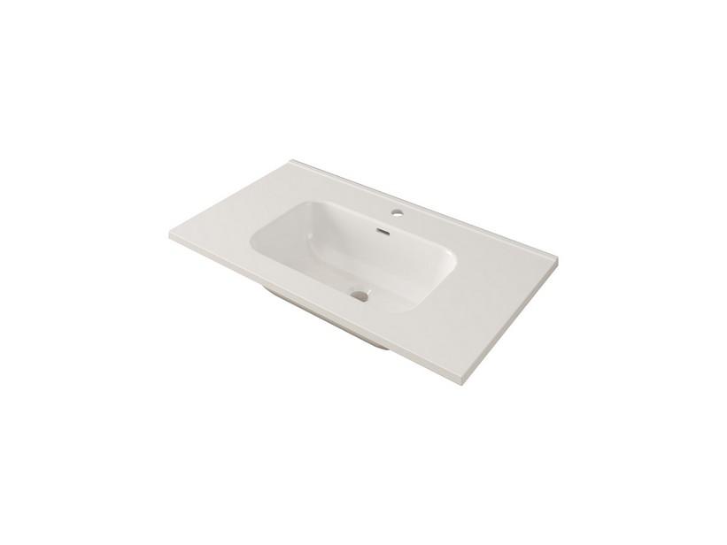 Waschbecken Unitop Anika 81x46 cm zentrales Becken aus Keramik Weiss glänzend | IperCeramica Waschbecken Unitop Anika 81x46 cm zentrales Becken aus Keramik Weiss glänzend | IperCeramica