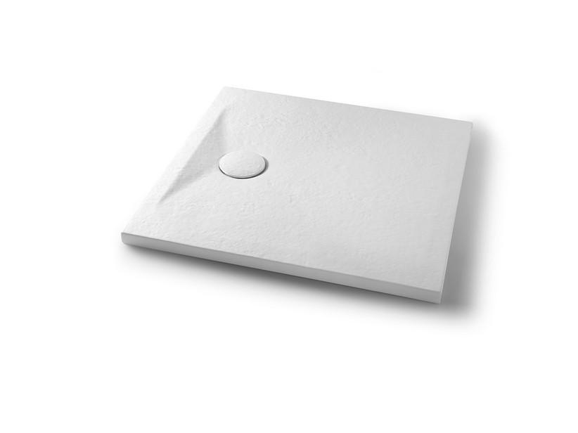 Duschwanne Appia Quadratisch 80x80 aus Keramik mit Steinoptik Gipsweiß Matt | IperCeramica Duschwanne Appia Quadratisch 80x80 aus Keramik mit Steinoptik Gipsweiß Matt | IperCeramica