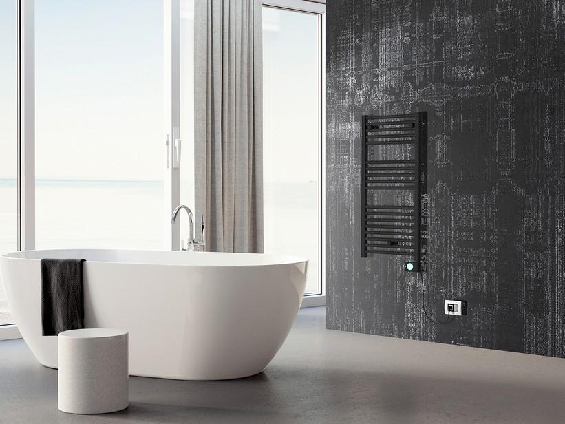 Handtuch-Designheizkörper Evo Edelweiss 48xH92 cm Schwarz Matt | IperCeramica Handtuch-Designheizkörper Evo Edelweiss 48xH92 cm Schwarz Matt | IperCeramica