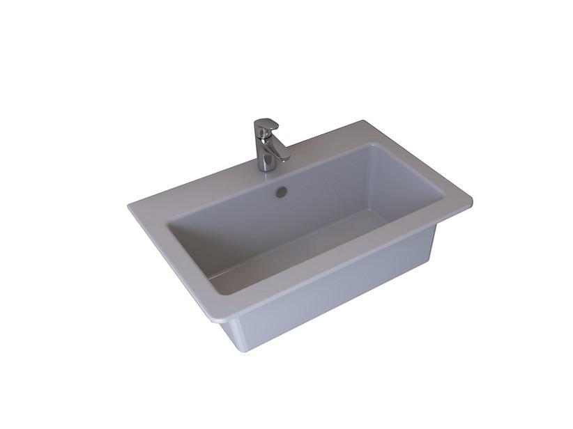 Waschtrog Einbau BONK 73x51 cm aus Keramik Weiß glänzend | IperCeramica Waschtrog Einbau BONK 73x51 cm aus Keramik Weiß glänzend | IperCeramica