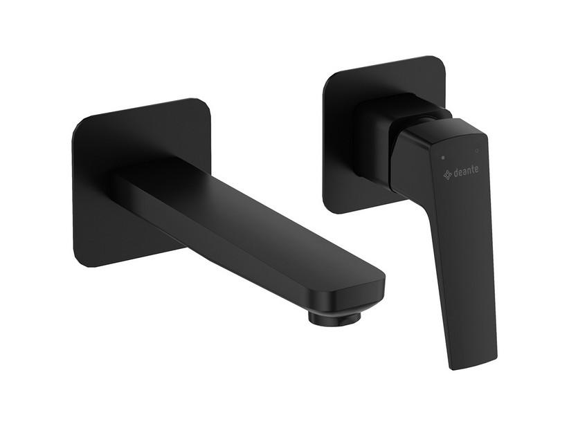 Wandmontierte Waschtischarmatur Blur ohne Ablaufventil in mattem Schwarz PVD | IperCeramica Wandmontierte Waschtischarmatur Blur ohne Ablaufventil in mattem Schwarz PVD | IperCeramica