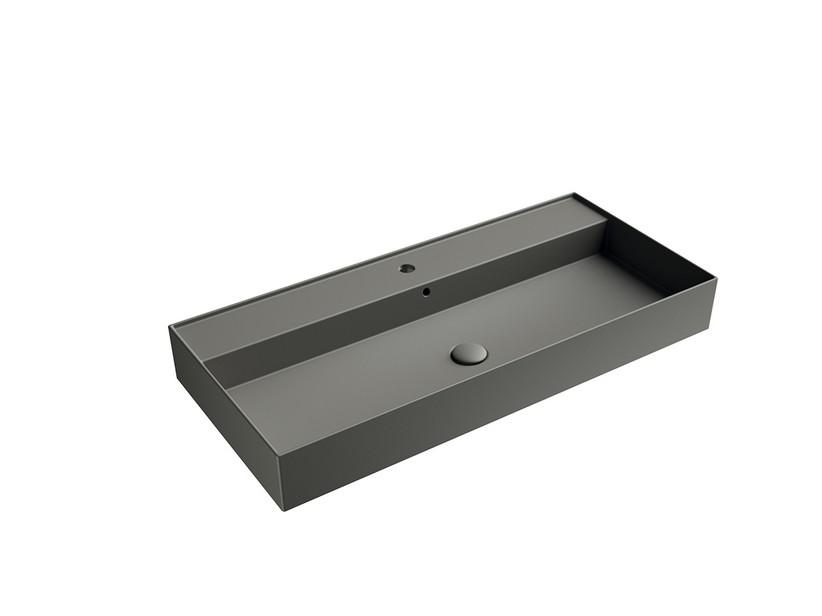 Waschbecken Unitop Twenty 101x46 cm Grau matt | IperCeramica Waschbecken Unitop Twenty 101x46 cm Grau matt | IperCeramica