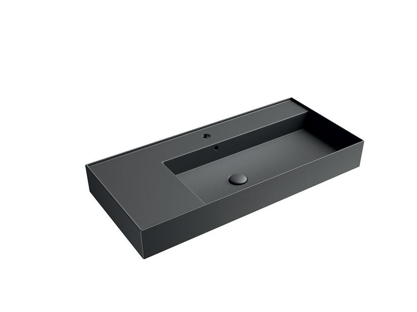 Waschbecken Unitop Twenty rechtes Becken 101x46 cm Schwarz matt | IperCeramica Waschbecken Unitop Twenty rechtes Becken 101x46 cm Schwarz matt | IperCeramica