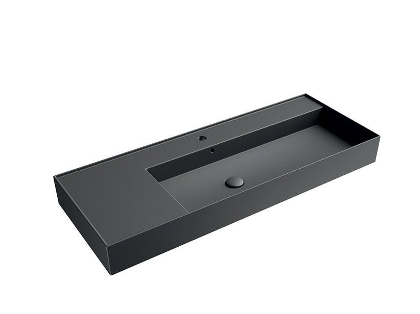 Waschbecken Unitop Twenty rechtes Becken 121x46 cm Schwarz matt | IperCeramica Waschbecken Unitop Twenty rechtes Becken 121x46 cm Schwarz matt | IperCeramica