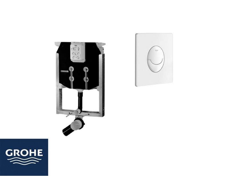 GROHE® Einbauspülkasten Modul 8 cm stark mit 2-Tasten-Betätigungsplatte START Weiß für Wand-WC mit Spülrand | IperCeramica GROHE® Einbauspülkasten Modul 8 cm stark mit 2-Tasten-Betätigungsplatte START Weiß für Wand-WC mit Spülrand | IperCeramica