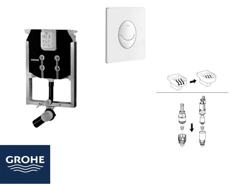 GROHE® Einbauspülkasten Modul 8 cm stark mit 2-Tasten-Betätigungsplatte START Weiß für Wand-WC Spülrandlos | IperCeramica GROHE® Einbauspülkasten Modul 8 cm stark mit 2-Tasten-Betätigungsplatte START Weiß für Wand-WC Spülrandlos | IperCeramica