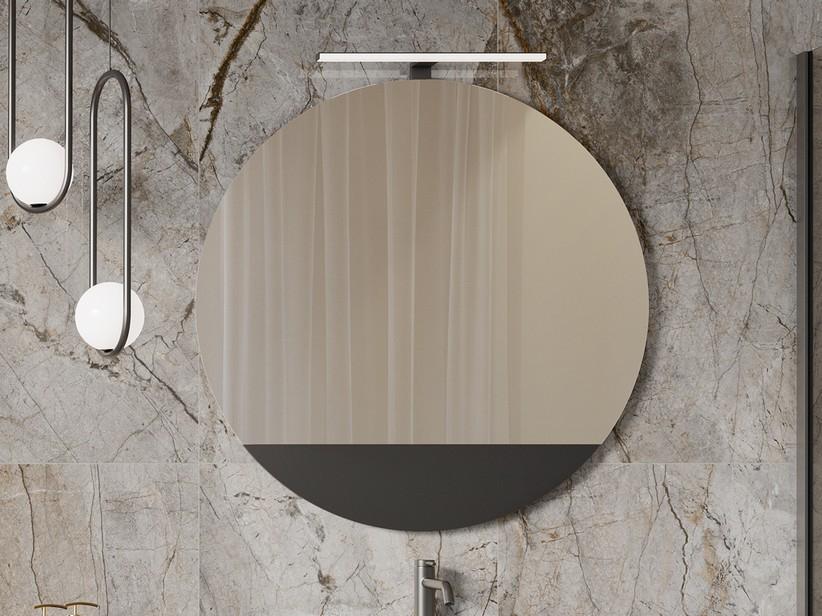 Rund geformter Spiegel TOUCH Ø 90 cm mit Einlage Phoenix Schwarz Matt | IperCeramica Rund geformter Spiegel TOUCH Ø 90 cm mit Einlage Phoenix Schwarz Matt | IperCeramica