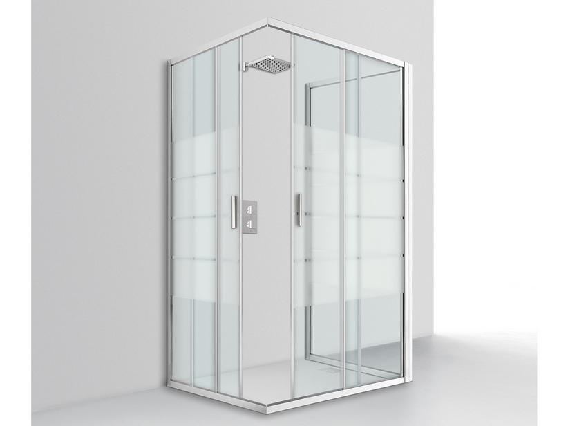 DUSCHKABINE NICE 70x70x70 H195 Erw 67/69-68/70-66,5/70,5 cm 2 SCHIEBETÜREN,FESTER TEIL GLASSTÄRKE 6mm TRANSP SIEBDRUCK CHROM | IperCeramica DUSCHKABINE NICE 70x70x70 H195 Erw 67/69-68/70-66,5/70,5 cm 2 SCHIEBETÜREN,FESTER TEIL GLASSTÄRKE 6mm TRANSP SIEBDRUCK CHROM | IperCeramica