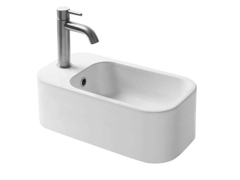 Linkes Hängewaschbecken Cosa Mini 48X25 aus Keramik Weiß Matt | IperCeramica Linkes Hängewaschbecken Cosa Mini 48X25 aus Keramik Weiß Matt | IperCeramica