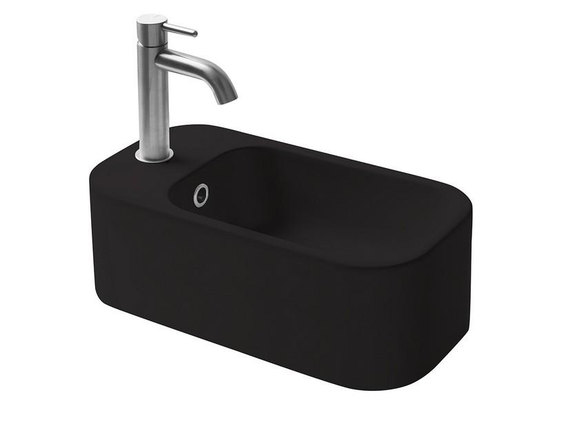 Linkes Hängewaschbecken Cosa Mini 48X25 aus Keramik Schwarz matt | IperCeramica Linkes Hängewaschbecken Cosa Mini 48X25 aus Keramik Schwarz matt | IperCeramica
