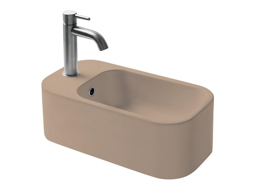 Linkes Hängewaschbecken Cosa Mini 48X25 aus Keramik Sahara matt | IperCeramica Linkes Hängewaschbecken Cosa Mini 48X25 aus Keramik Sahara matt | IperCeramica