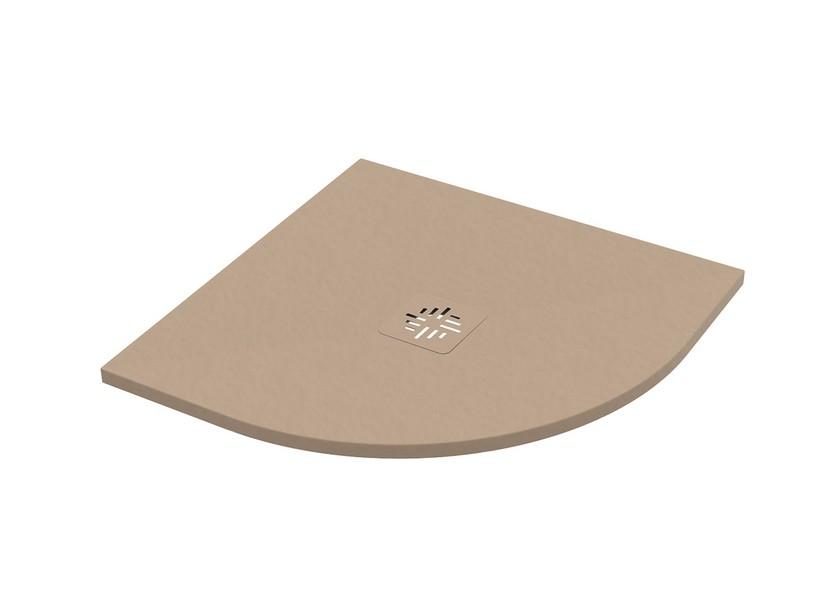 Halbrunde Duschwanne Crypto 90x90 H2,5 cm aus sandfarbenem Harz | IperCeramica Halbrunde Duschwanne Crypto 90x90 H2,5 cm aus sandfarbenem Harz | IperCeramica