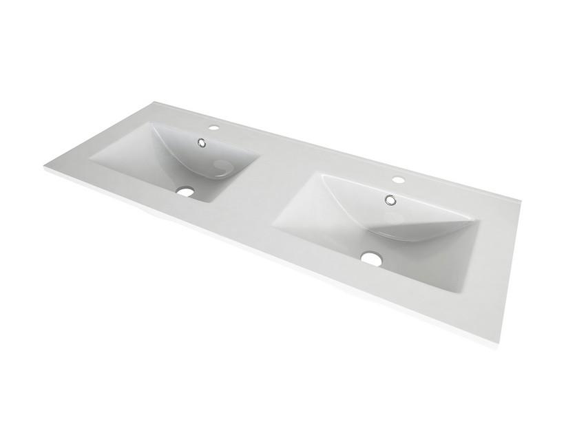 Einbauwaschbecken Unitop ANIKA 2 Becken 120x46 cm Keramik Weiß Glänzend | IperCeramica Einbauwaschbecken Unitop ANIKA 2 Becken 120x46 cm Keramik Weiß Glänzend | IperCeramica