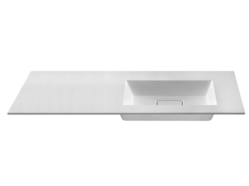 Einbauwaschbecken Unitop HIDE PIETRA 140,5x51,5 rechts aus Harz Weiß Halbpoliert | IperCeramica Einbauwaschbecken Unitop HIDE PIETRA 140,5x51,5 rechts aus Harz Weiß Halbpoliert | IperCeramica
