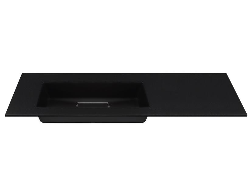 Einbauwaschbecken Unitop HIDE PIETRA 140,5x51, Links aus Harz Schwarz Halbpoliert | IperCeramica Einbauwaschbecken Unitop HIDE PIETRA 140,5x51, Links aus Harz Schwarz Halbpoliert | IperCeramica