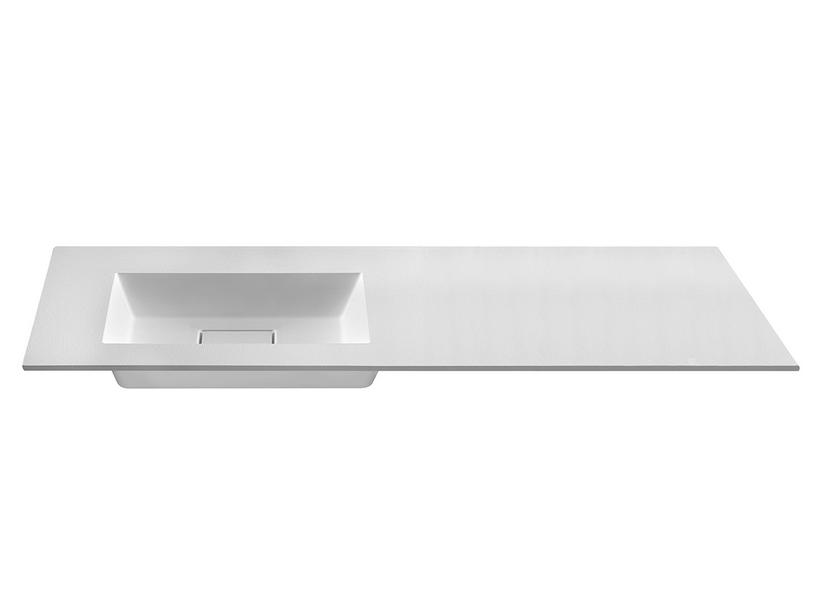 Einbauwaschbecken Unitop HIDE PIETRA 160,5x51,5 links aus Harz Weiß Halbpoliert | IperCeramica Einbauwaschbecken Unitop HIDE PIETRA 160,5x51,5 links aus Harz Weiß Halbpoliert | IperCeramica