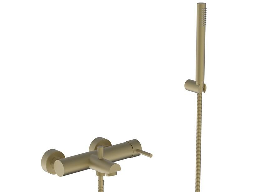 Wannenarmatur Detroit mit Handbrause gold gebürstet | IperCeramica Wannenarmatur Detroit mit Handbrause gold gebürstet | IperCeramica