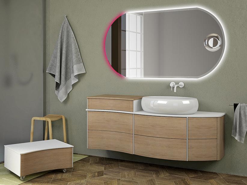 Badmöbel Olas 152 rechts Unterteil und Platte Eiche Tabak Schmuckkasten | IperCeramica Badmöbel Olas 152 rechts Unterteil und Platte Eiche Tabak Schmuckkasten | IperCeramica