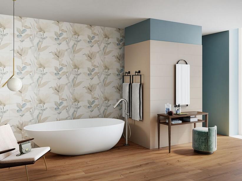 Dekorelement Mywhite Watercolor mit Blumen-Tapetenoptik, Zusammensetzung 75x75 | IperCeramica Dekorelement Mywhite Watercolor mit Blumen-Tapetenoptik, Zusammensetzung 75x75 | IperCeramica