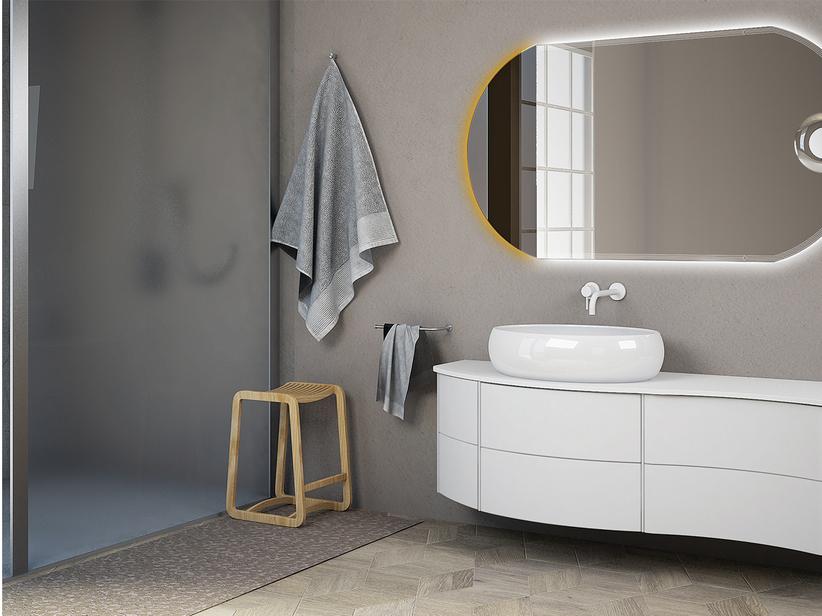 Badmöbel Olas 152 links Unterteil und Platte Weiß Matt | IperCeramica Badmöbel Olas 152 links Unterteil und Platte Weiß Matt | IperCeramica