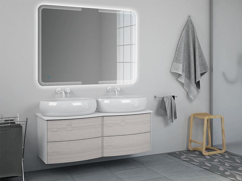 Badmöbel Olas 123 Unterteil und Platte Eiche Weiß | IperCeramica Badmöbel Olas 123 Unterteil und Platte Eiche Weiß | IperCeramica