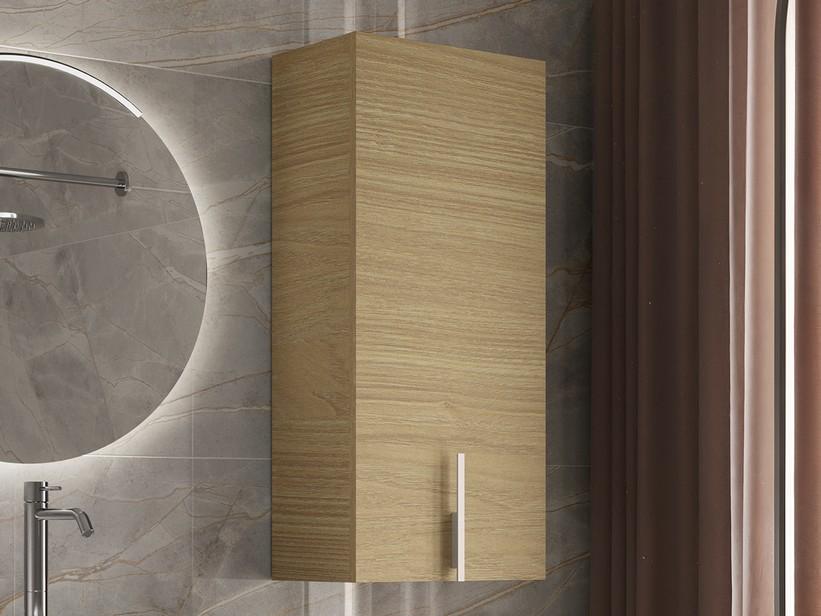 Badezimmer-Hängeschrank DESK mit 1 Tür 36xH 84 cm Eiche hell – Griff mattweiß | IperCeramica Badezimmer-Hängeschrank DESK mit 1 Tür 36xH 84 cm Eiche hell – Griff mattweiß | IperCeramica