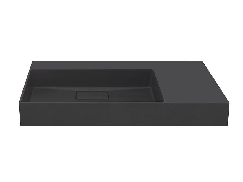 Waschbecken Unitop Eckig 100x48 cm Becken links Gussmarmor Anthrazit Matt | IperCeramica Waschbecken Unitop Eckig 100x48 cm Becken links Gussmarmor Anthrazit Matt | IperCeramica